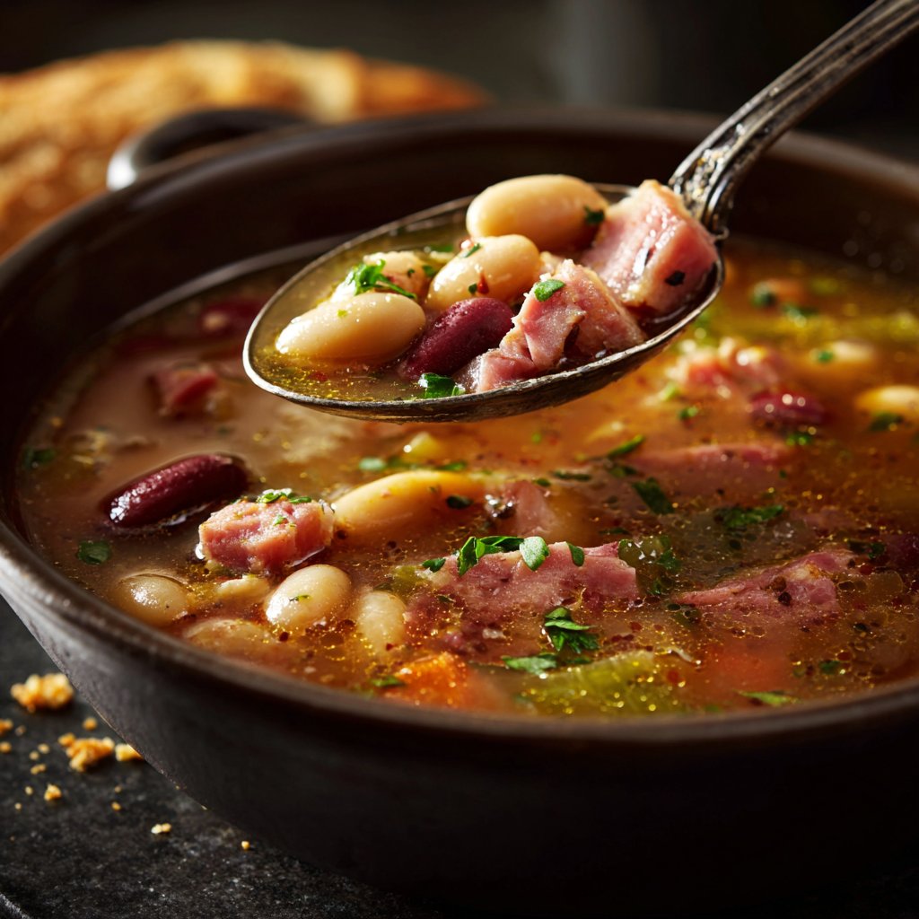 Slow Cooked Ham and Bean Soup