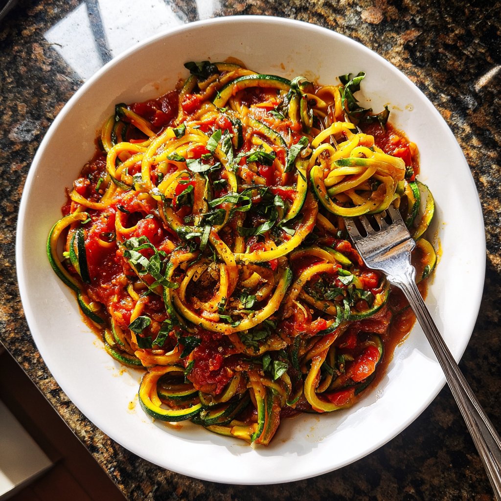 Zucchini Noodles with Tomato Sauce
