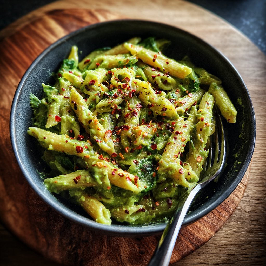 Avocado and Spinach Quest Pasta